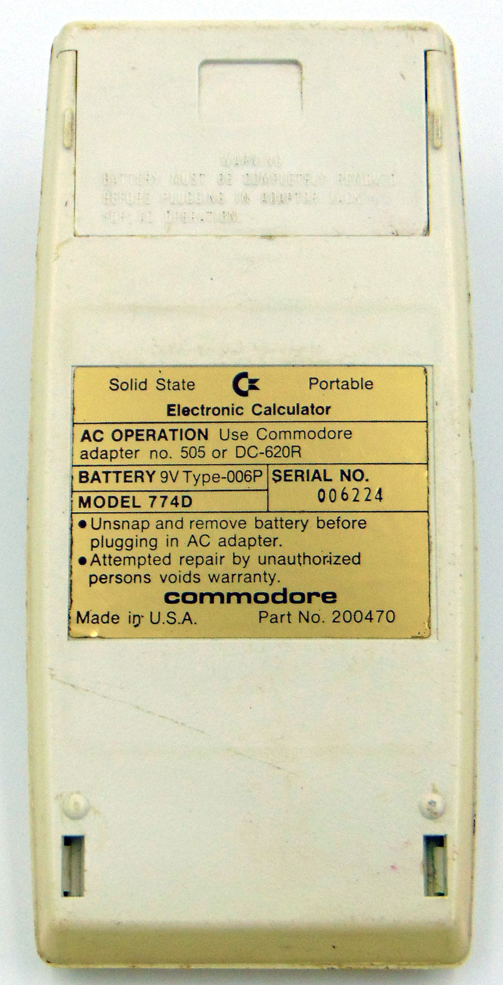 Commodore Calculator 774D Version 2
